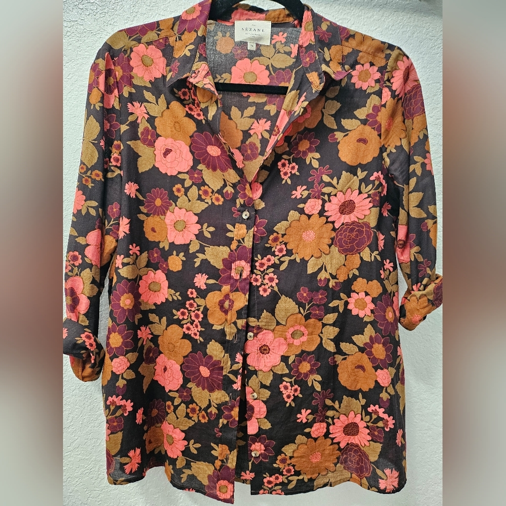 Sezane pierro black with flowers 34/2